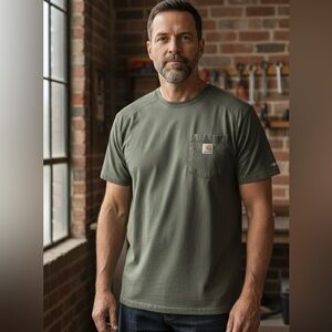 Carhartt Force Relaxed Fit Pocket Tee | XL | Moss Green